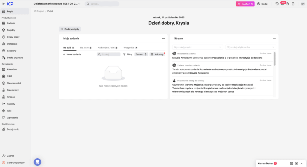 IC project - program do zarządzania projektami